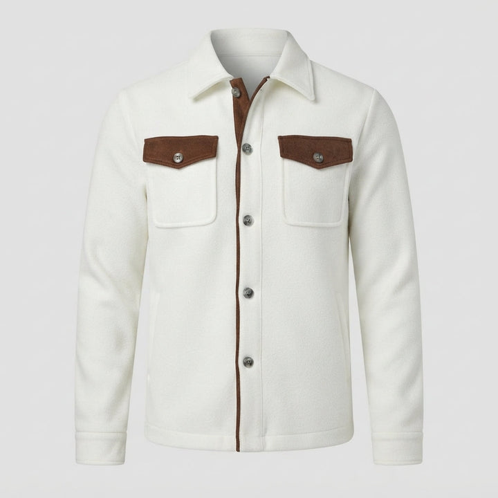 Men's Classic Contrast Trim Overshirt