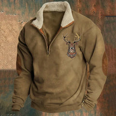 Dermot | Men's Deer Polo Quarter Zip Sweater