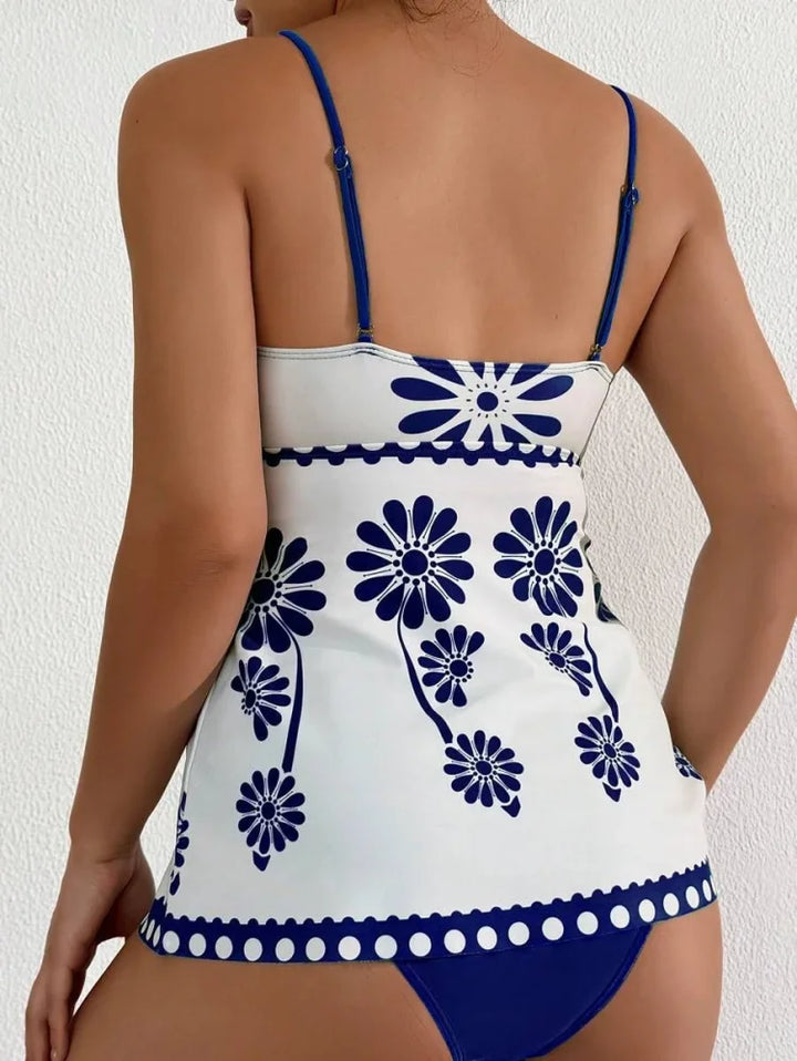 Daisy | Belly-Covering Daisy Print Tankini Set