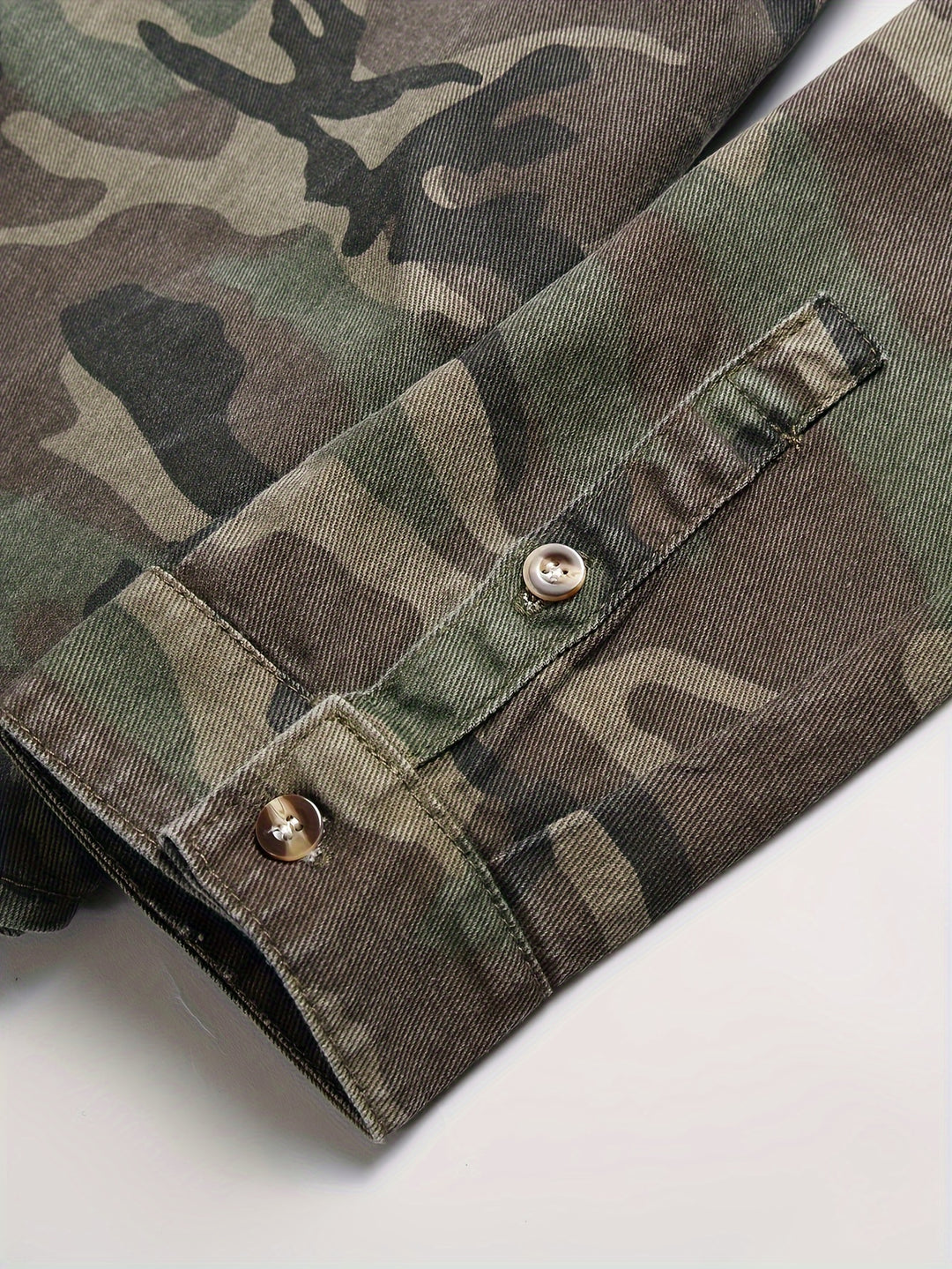 Men's Camouflage Regular Fit Pocket Overshirt