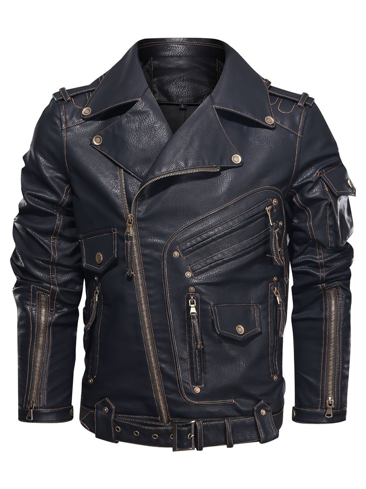 Gordon | Military Leather Biker Jacket