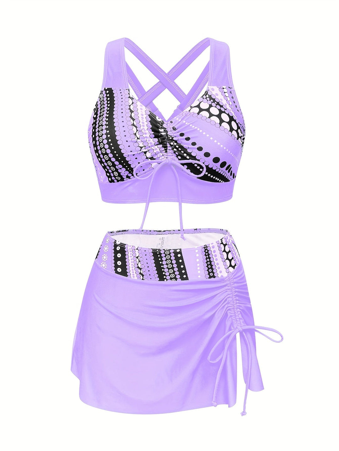 Marina | Printed Swim Set With Cover-Up Skirt