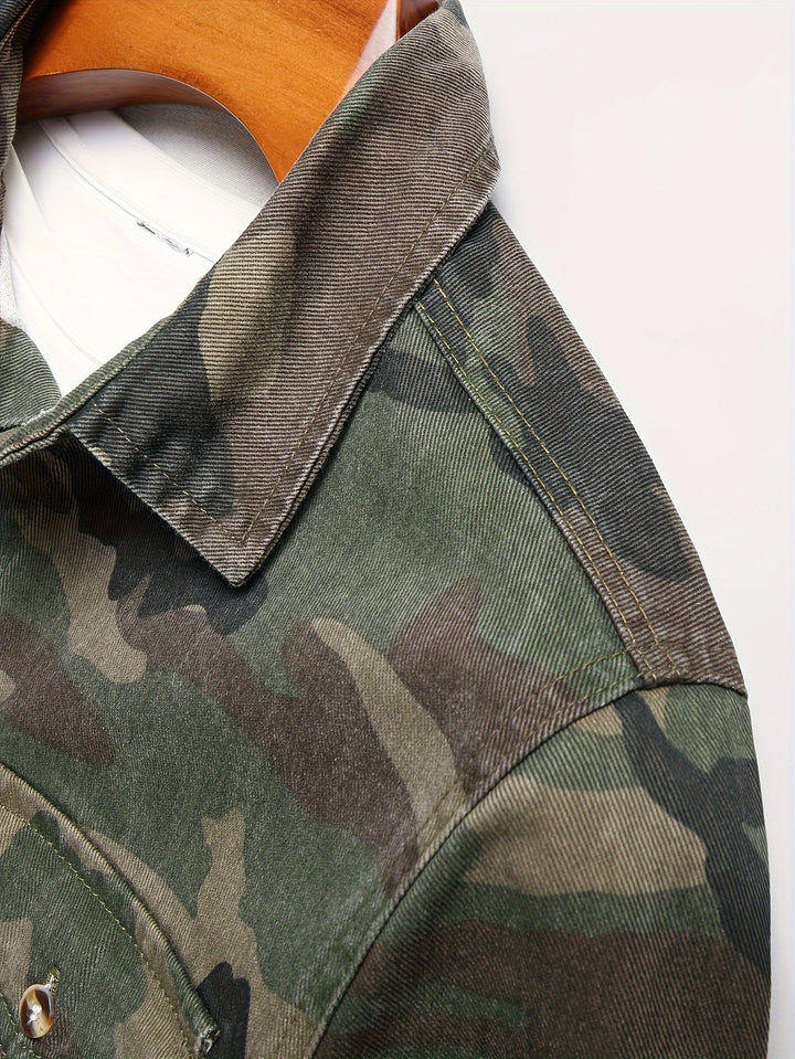 Men's Camouflage Regular Fit Pocket Overshirt