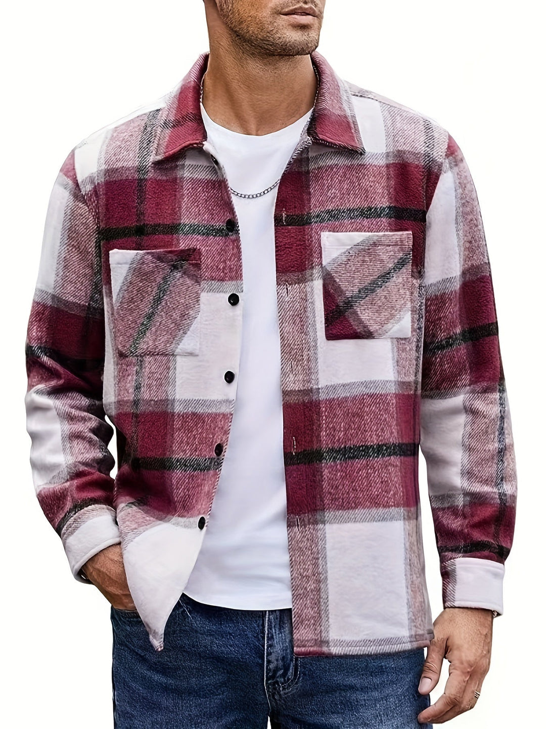 Men's Classic Fit Long Sleeve Overshirt