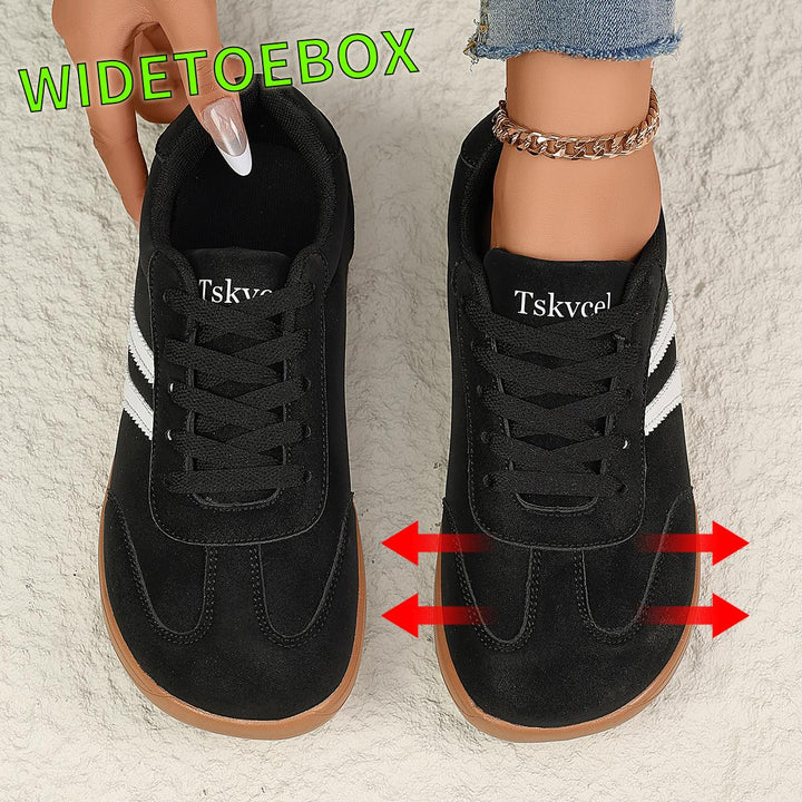 Women's Flat Lace Up Wide Toe Box Sneakers