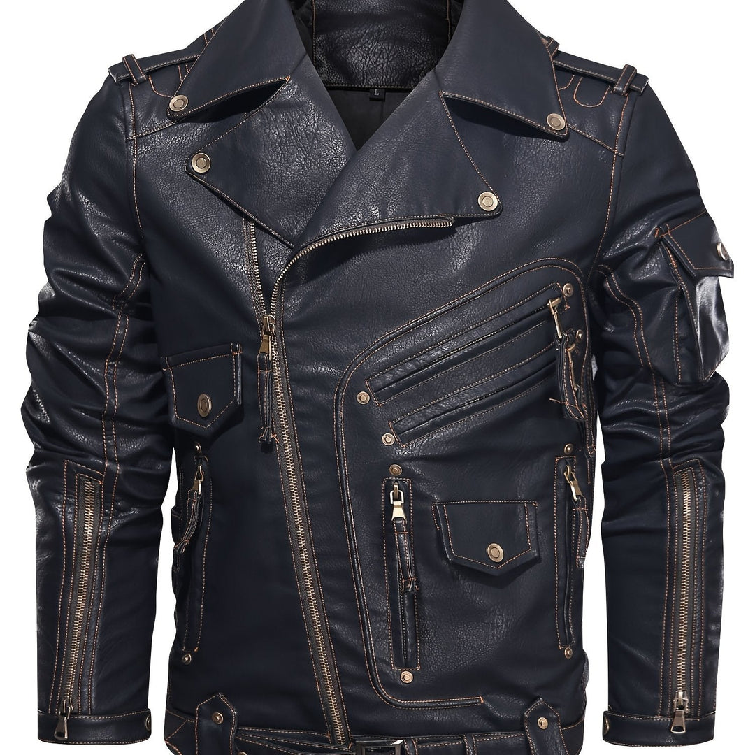 Gordon | Military Leather Biker Jacket