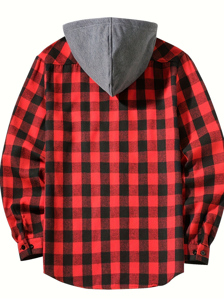 Men's Plus Size Hooded Relaxed Fit Overshirt