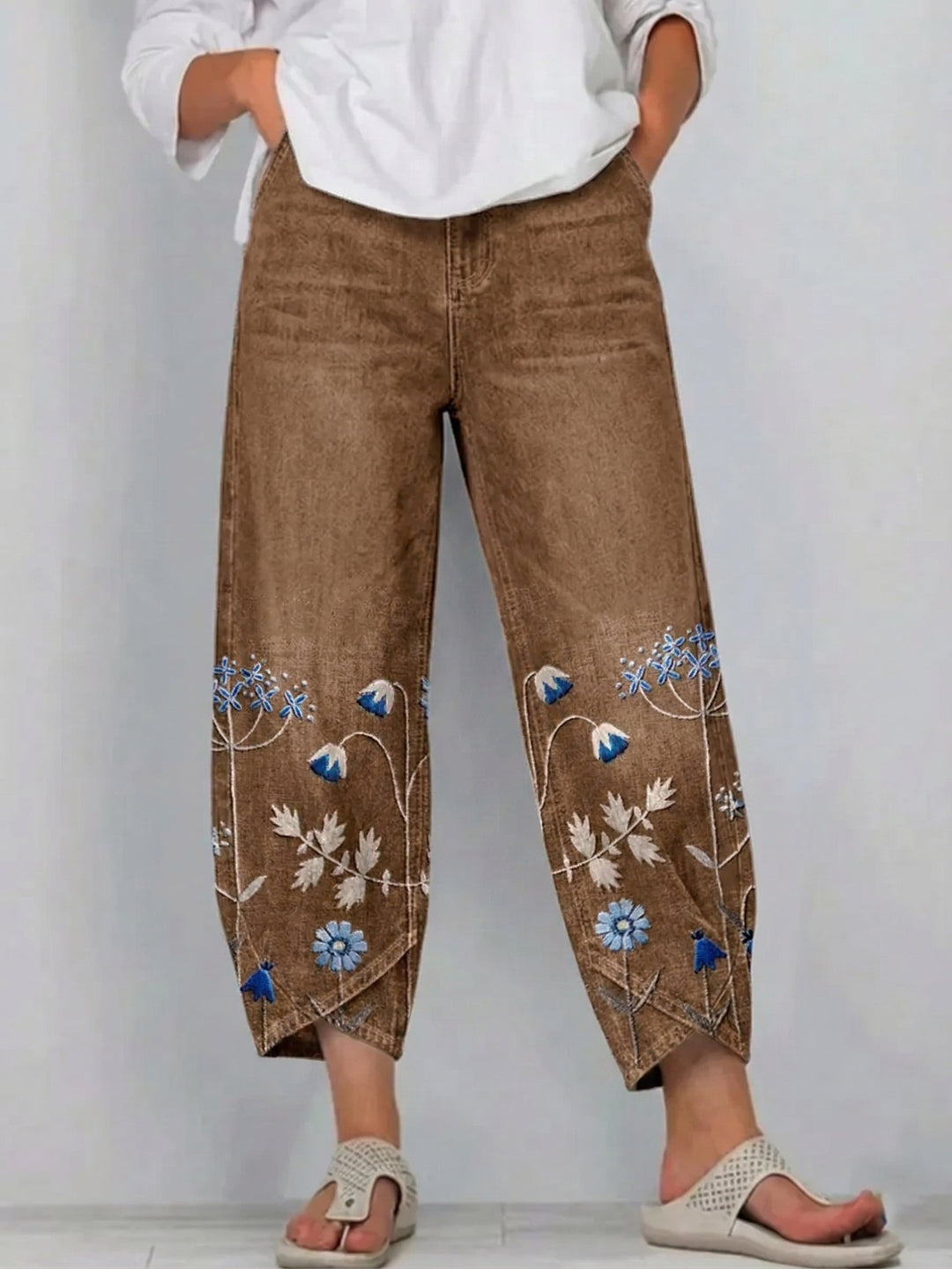 Quintine | Floral-Embroidered Trouser