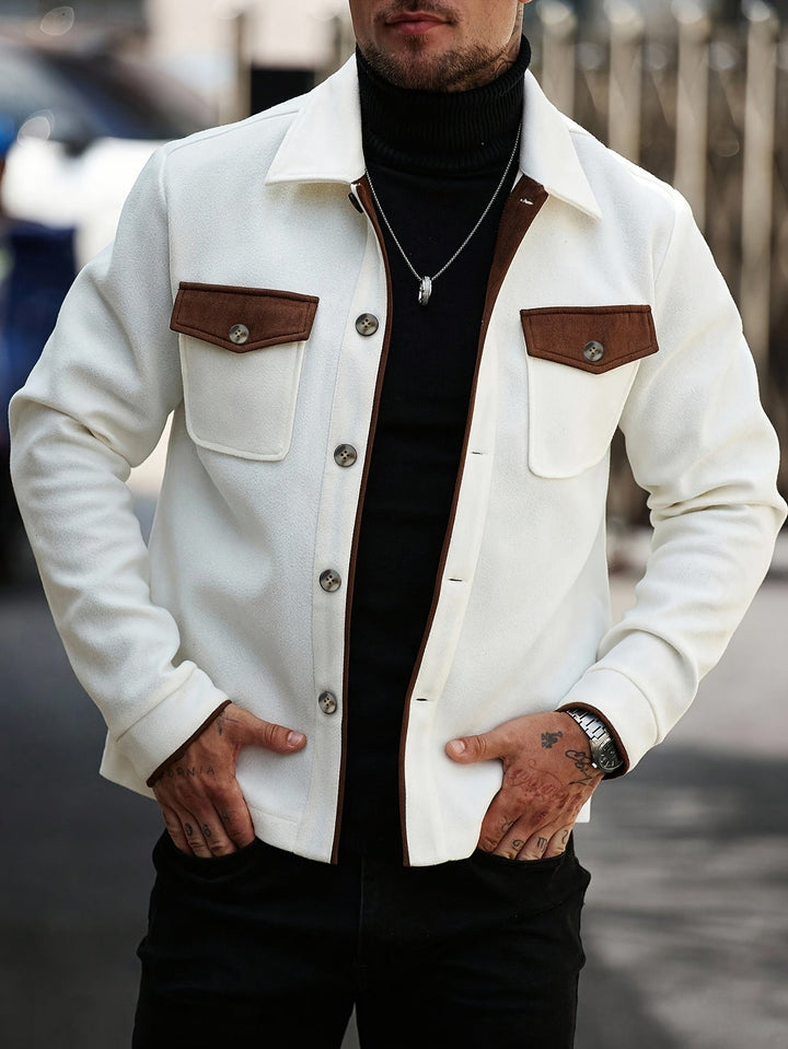 Men's Classic Contrast Trim Overshirt