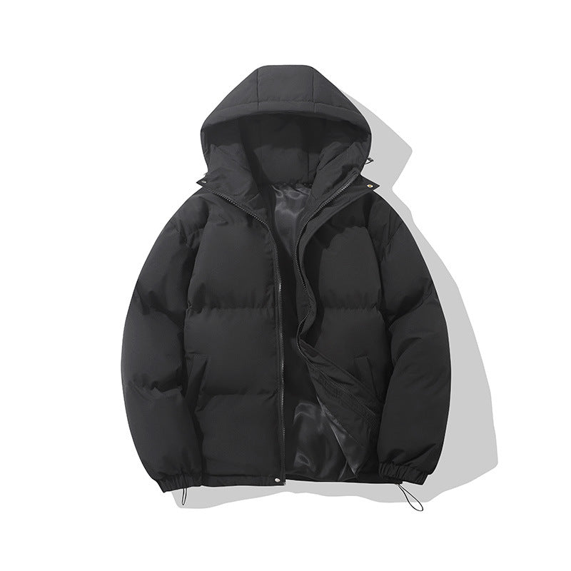Women's Chic Hooded Puffer Winter Jacket - Black