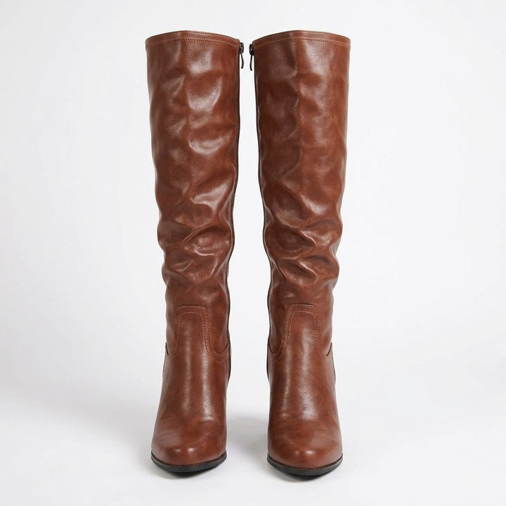 Thelma women's leather block heel knee high boots - photo 3