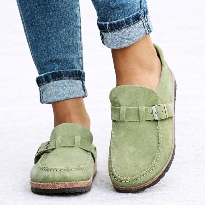 Women's Orthopedic Faux Suede Buckle Loafers