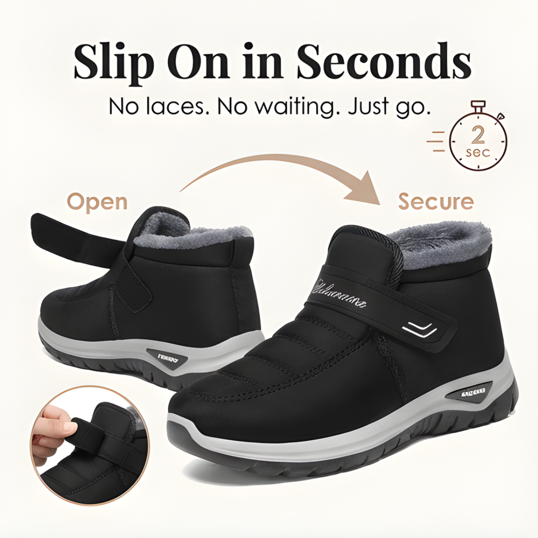Waterproof Fur Lined Ankle Slip On Snow Boots