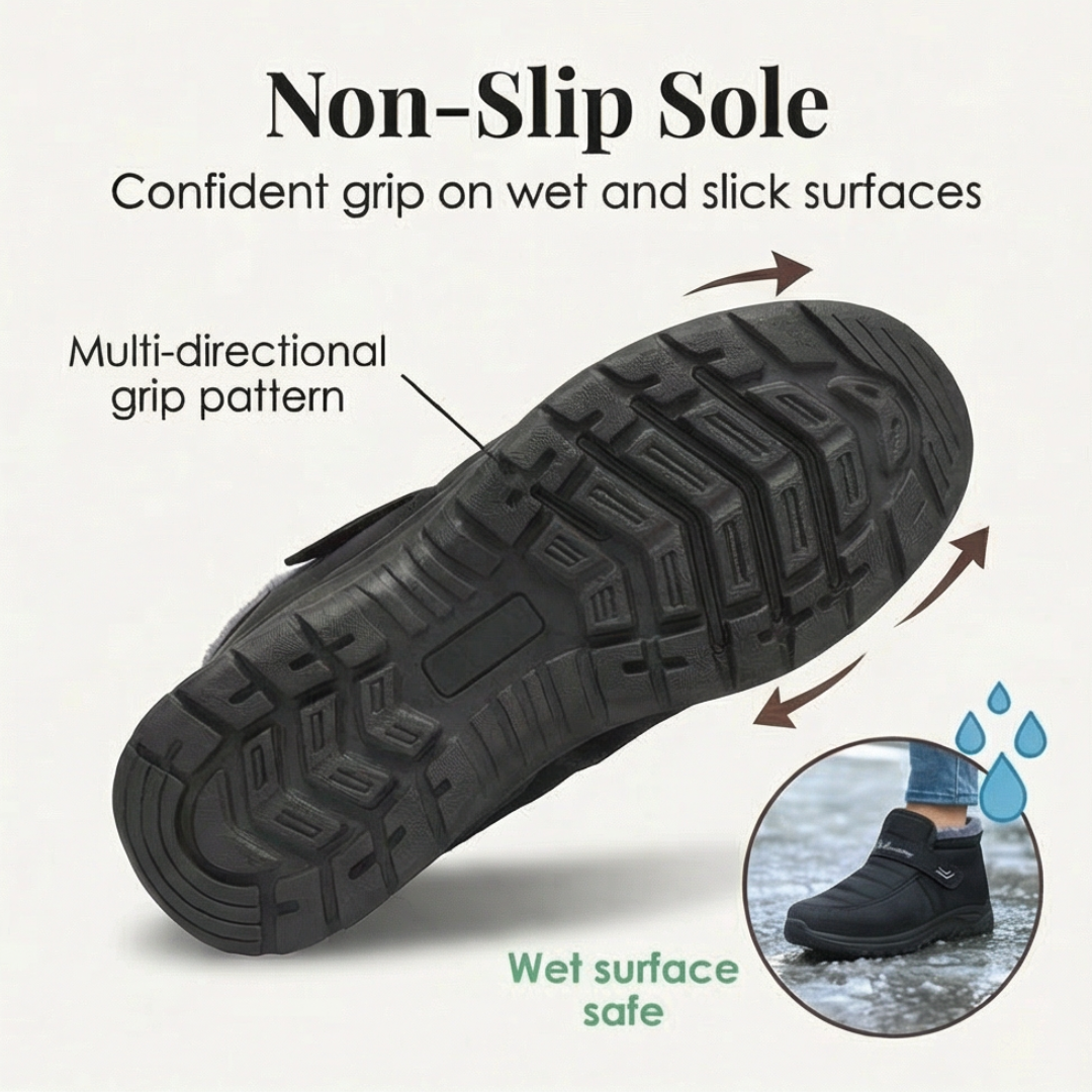 Waterproof Fur Lined Ankle Slip On Snow Boots