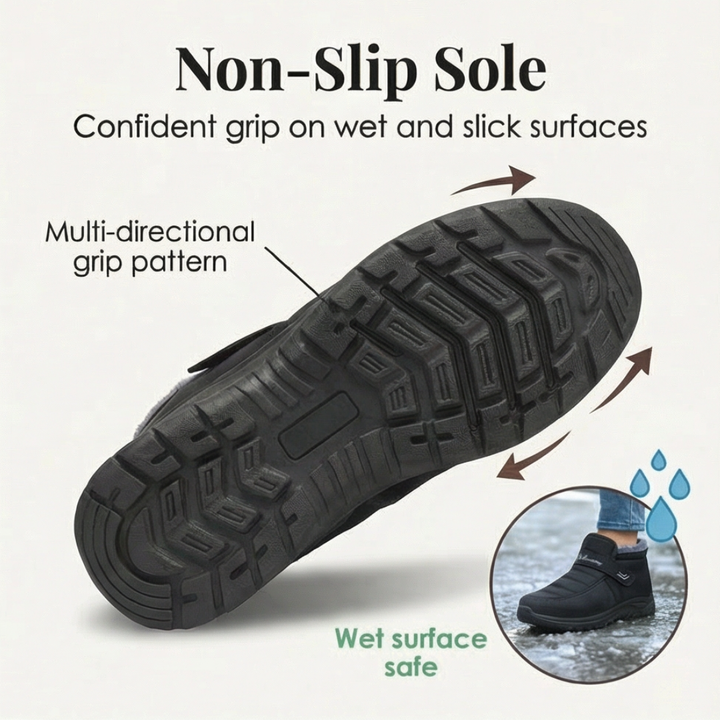 Waterproof Fur Lined Ankle Slip On Snow Boots