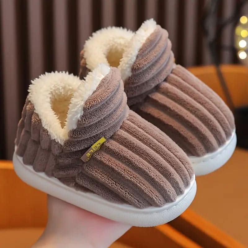 Women's House Indoor Wide Fit Slippers - Brown