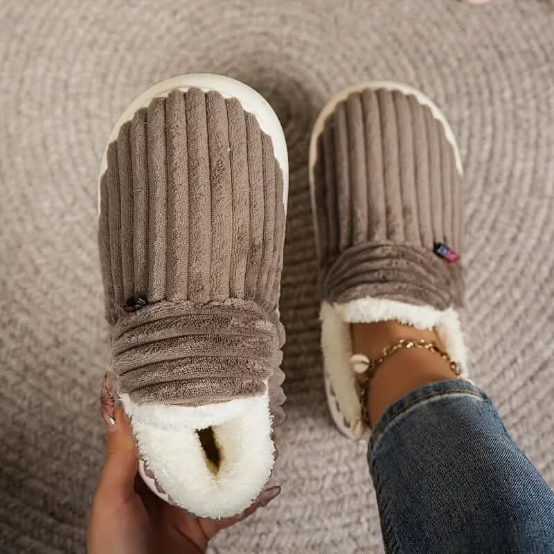 Women's House Indoor Wide Fit Slippers - Brown