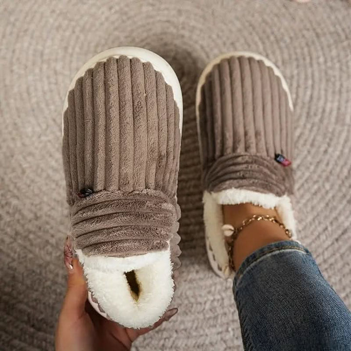 Women's House Indoor Wide Fit Slippers - Brown
