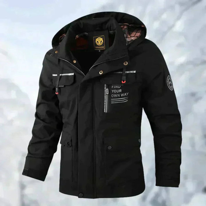Men's Stylish Snow Waterproof Winter Jacket - Black