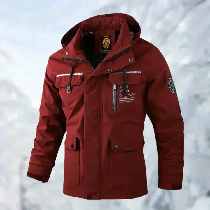 Men's Stylish Snow Waterproof Winter Jacket - Red