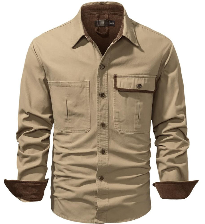 Men's Work Shirt | Two-Tone Detail | Durable Cotton Build