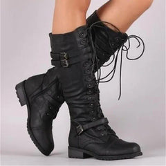 Eluned | Women's Lace Up Knee High Boots
