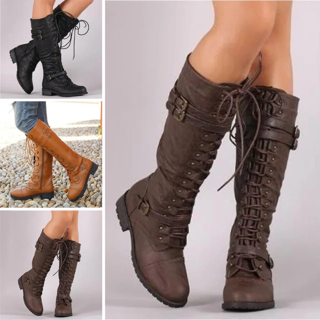 Eluned women's lace up knee high boots - photo 2