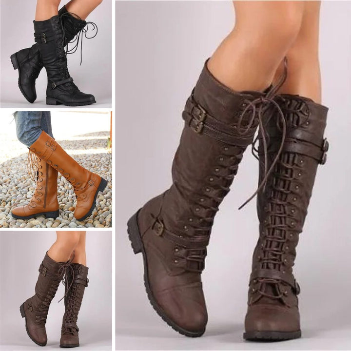 Eluned women's lace up knee high boots - photo 2