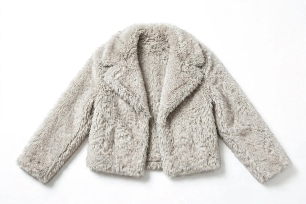 Women's Cropped Faux Fur Mink Coat