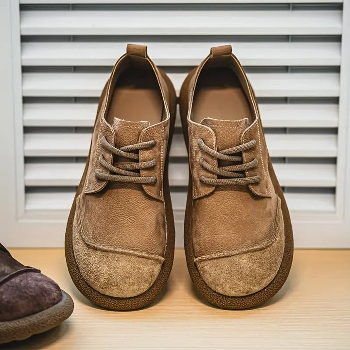 Men's Leather Shock-Absorbing Orthopedic Shoes Men - Khaki