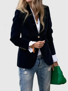Stéphanie | Structured Blazer with Gold Button Detail