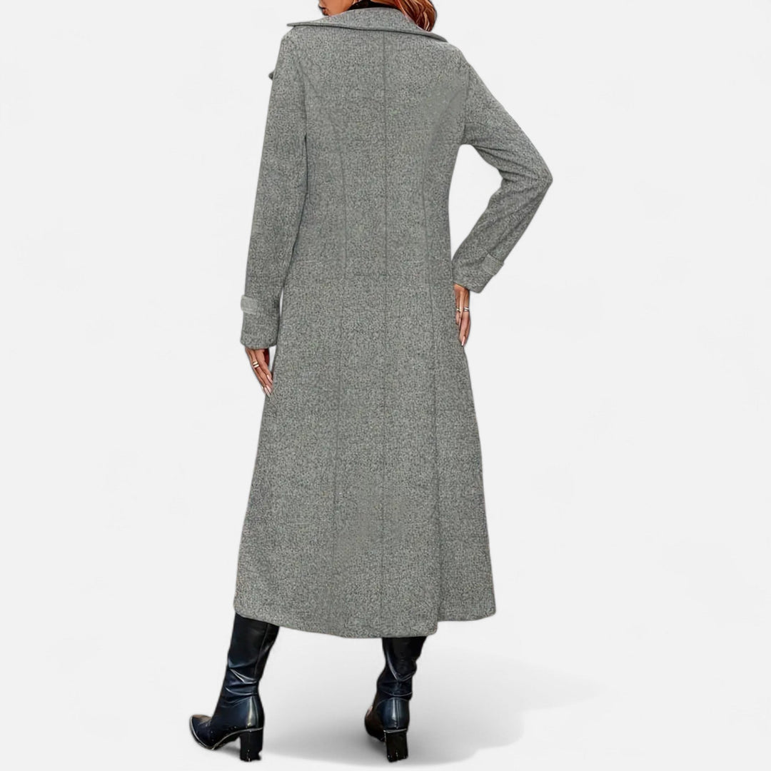 Women's Wool Fitted Long Double-Breasted Peacoat