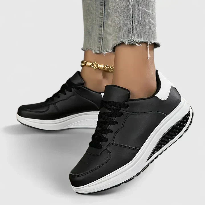 Women's Chic Platform Orthopedic Sneakers - Black/White