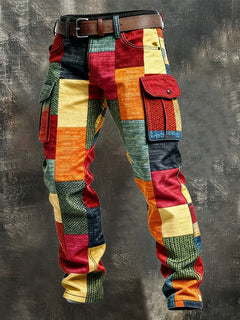 Gavin | Patchwork Cargo Trousers with Flap Pockets