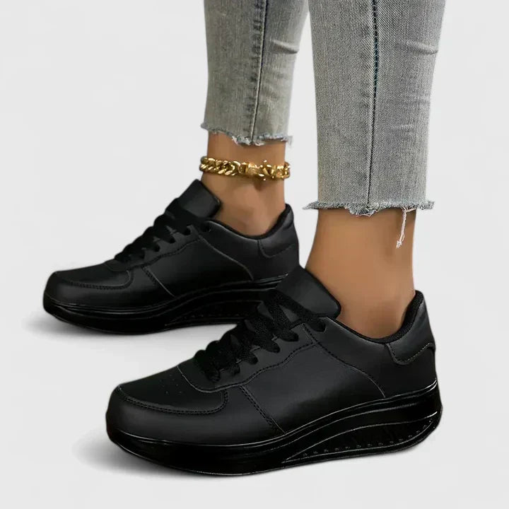 Women's Chic Platform Orthopedic Sneakers - Black
