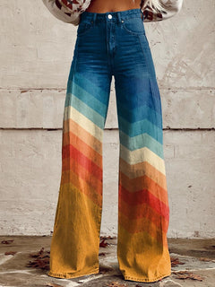 Gaëlle | Graceful Palazzo Trousers with an All-Over Print