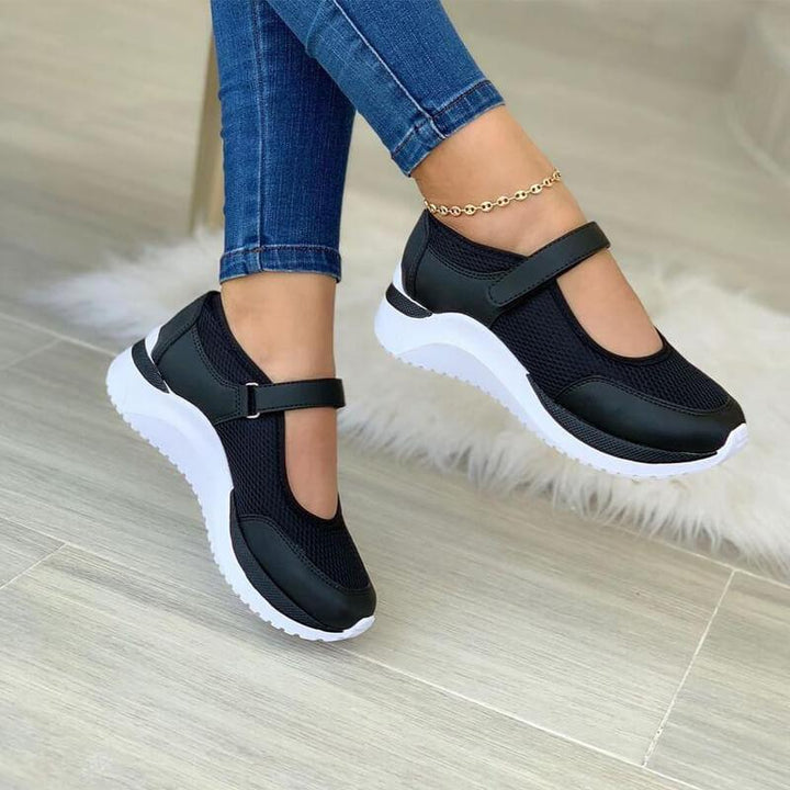 Women's Wide Fit Orthopedic Breathable Toe Shoes - Black