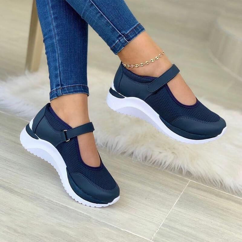 Women's Wide Fit Orthopedic Breathable Toe Shoes - Blue