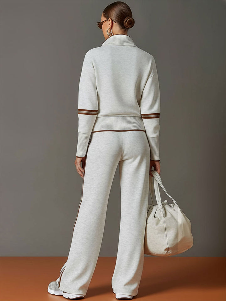 Christèle | Stripe-Trim Two-Piece Set