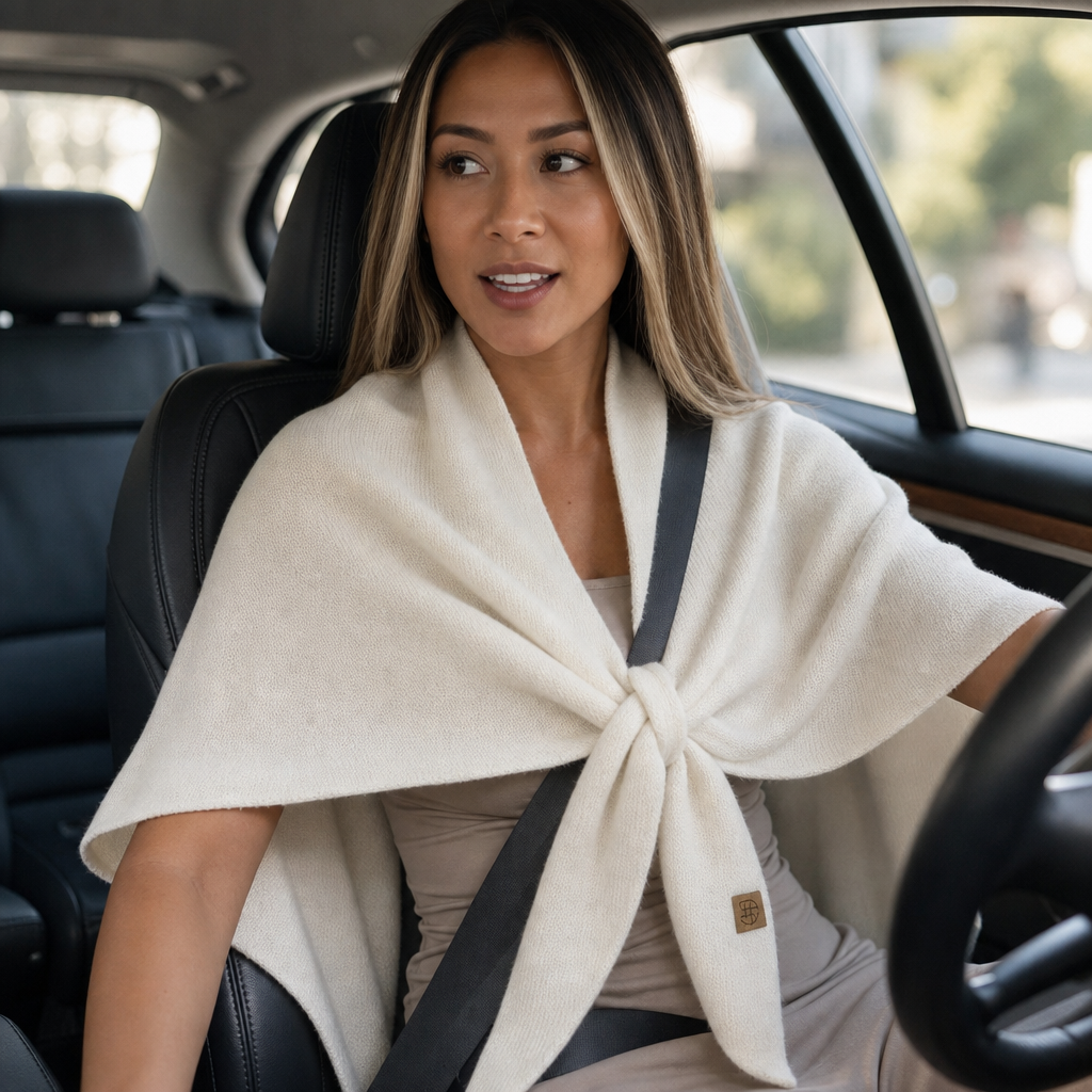 Women's Wool Knit Neck Triangle Scarf