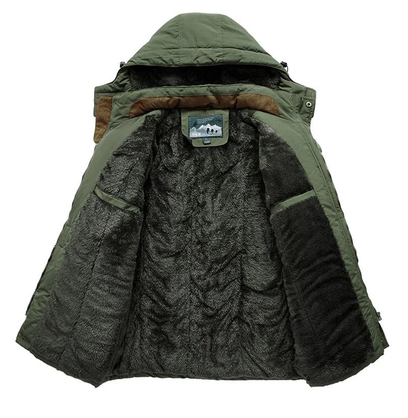 Men's Fleece-Lined Puffer Snow Winter Jacket