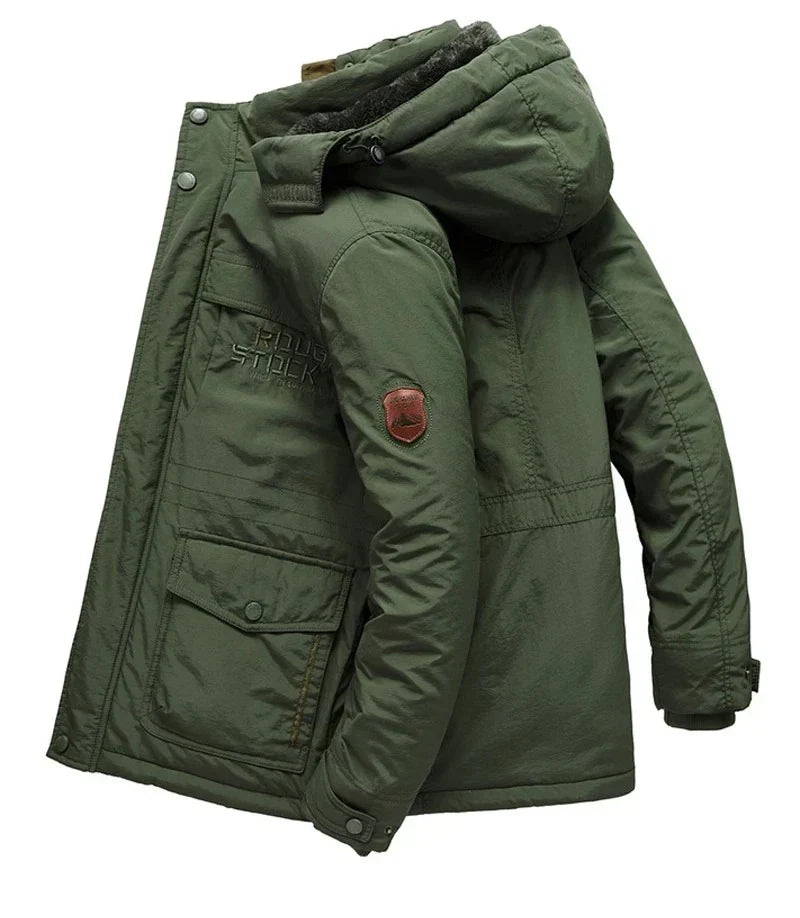 Men's Fleece-Lined Puffer Snow Winter Jacket