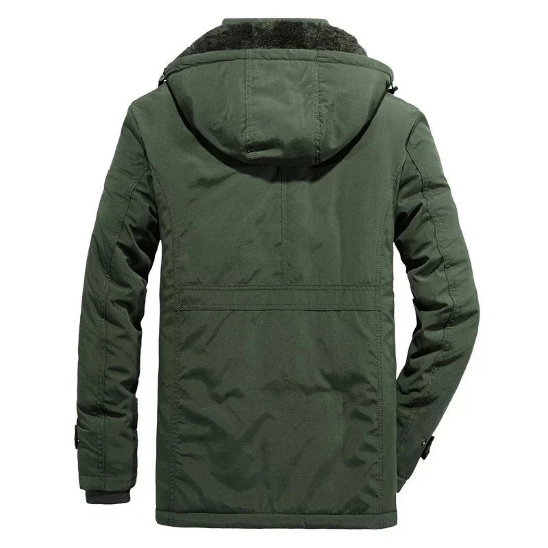 Men's Fleece-Lined Puffer Snow Winter Jacket