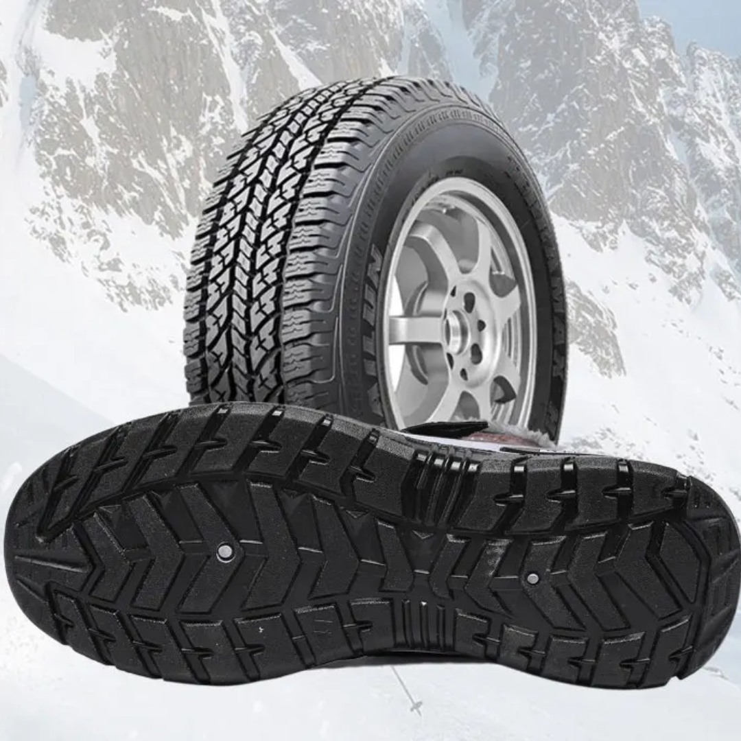Men's Fleece-Lined Leather Shoes Winter Slip-On Snow Boots