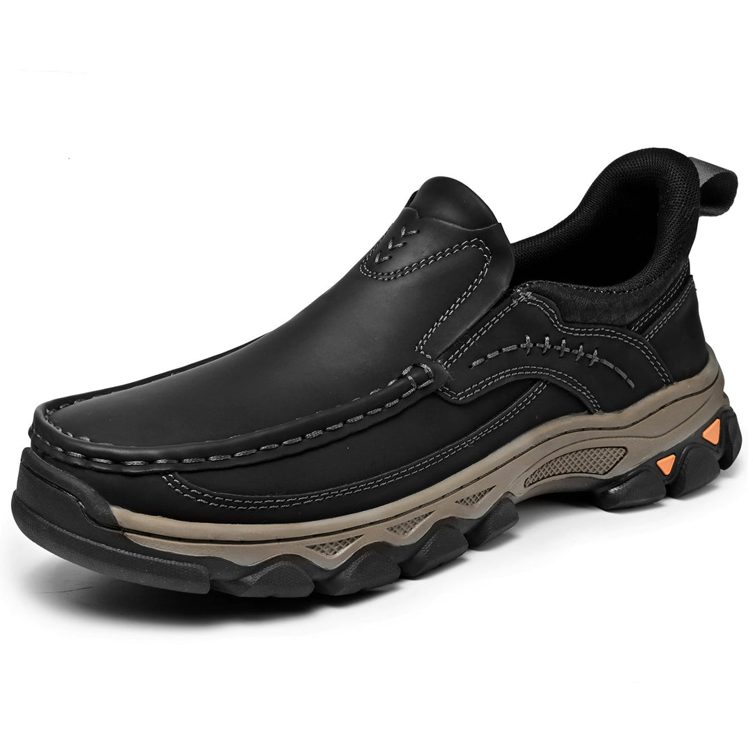 Men's Leather Slip On Orthopedic Shoes Men - Black