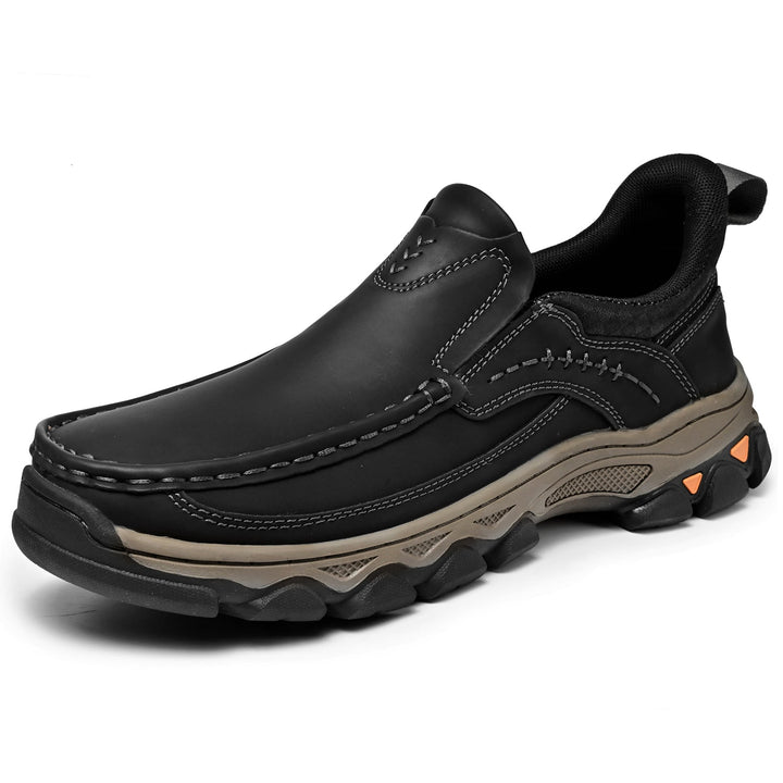 Men's Leather Slip On Orthopedic Shoes Men - Black