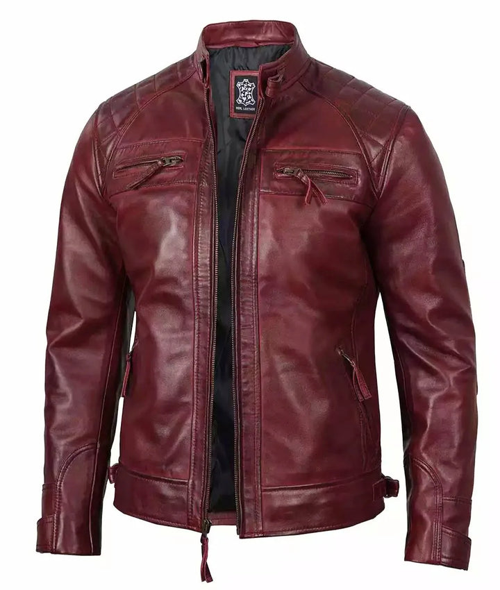 Donovan | Quilted Shoulder Leather Jacket