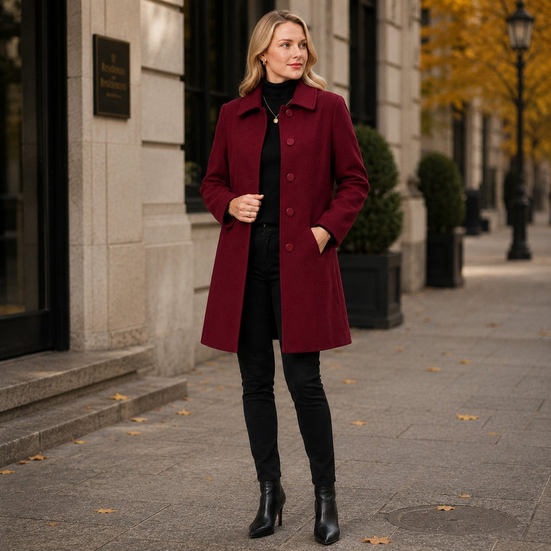 Women's Tailored Long Wool Blend Coat