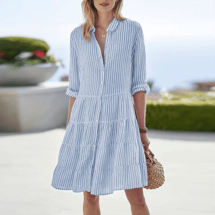 Sharon | Breezy Tiered Shirt Dress