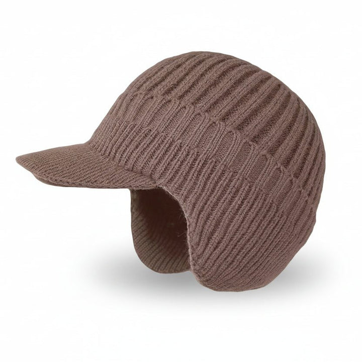 Men's Classic Knit Crochet Beanie - Earth Brown